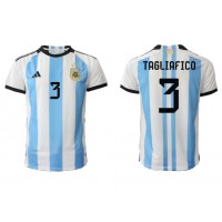 Fotballdrakt Herre Argentina Nicolas Tagliafico #3 Hjemmedrakt VM 2022 Kortermet
